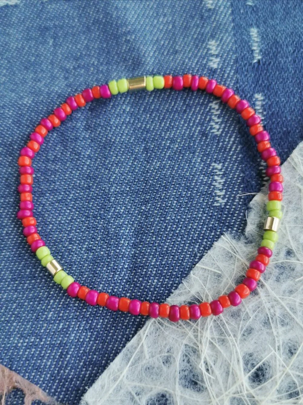Roxanne Assoulin Color Therapy Pink Green Beaded Bracelet NEW
